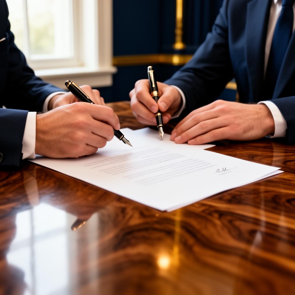 Business contract being signed
